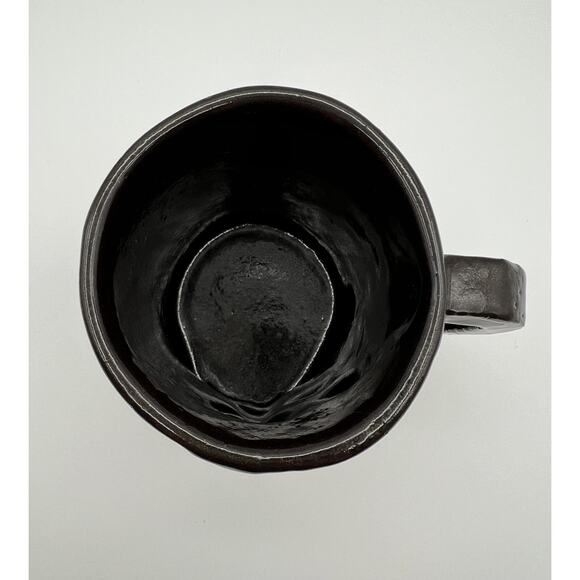 N Eastman Art Pottery 12oz Cocoa Coffee Mug Watchful Hunter & Deer Signed 1975 - Picture 8 of 10